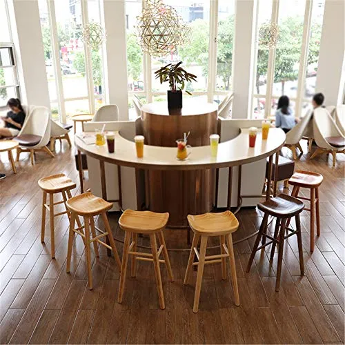 AYQ- Sgabelli da Bar Legno Massello, 55/65 / 75CM Sgabello Alto Stile Industriale Casa Balcone Cafe Bistro Sgabello da Pra...