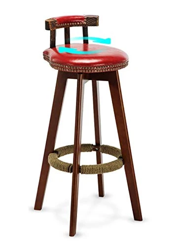 Home Bar Furniture AYQ- Retro Sedia, con Schienale Legno Sedia Girevole Bookstore Cafe Bevande Shop possibilità Sgabello d...