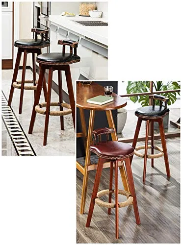 Home Bar Furniture AYQ- Retro Sedia, con Schienale Legno Sedia Girevole Bookstore Cafe Bevande Shop possibilità Sgabello d...