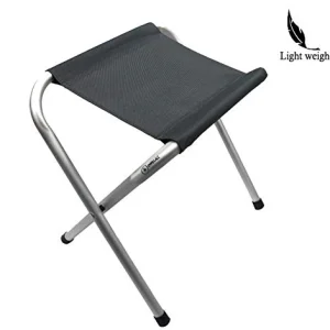 Homecall Sgabello pieghevole da campeggio alluminio colore grigio Bianco