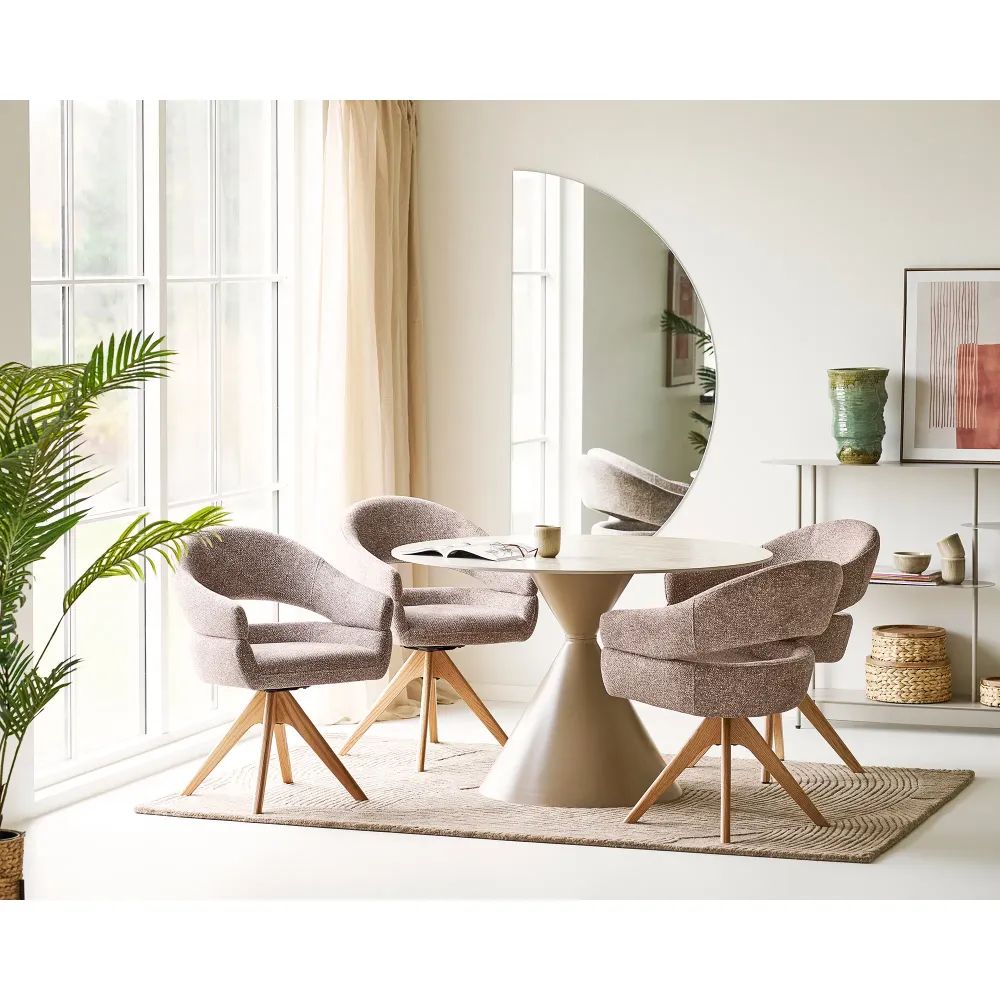 Sedia da pranzo girevole, gambe rovere naturale marrone Dover House nordic