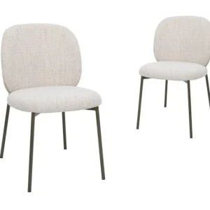 Set di 2 sedie tweed écru e gambe metallo marrone MARCUS HT