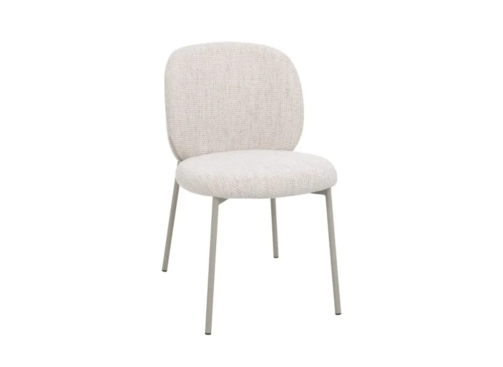 Set di 2 sedie tweed écru e gambe metallo grigio MARCUS HT