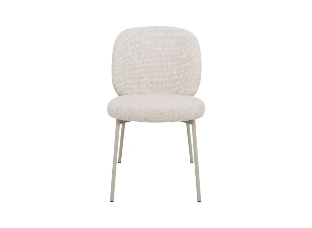 Set di 2 sedie tweed écru e gambe metallo grigio MARCUS HT