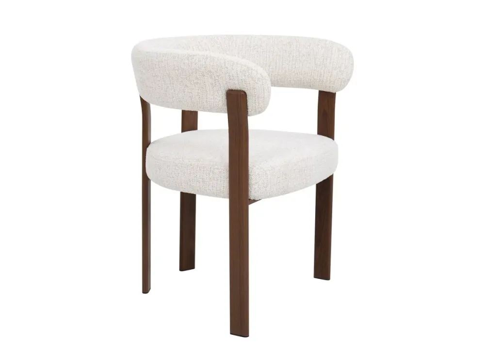 Set di 2 sedie velluto intrecciato ecrù con gambe metallo marrone DIEGO HT