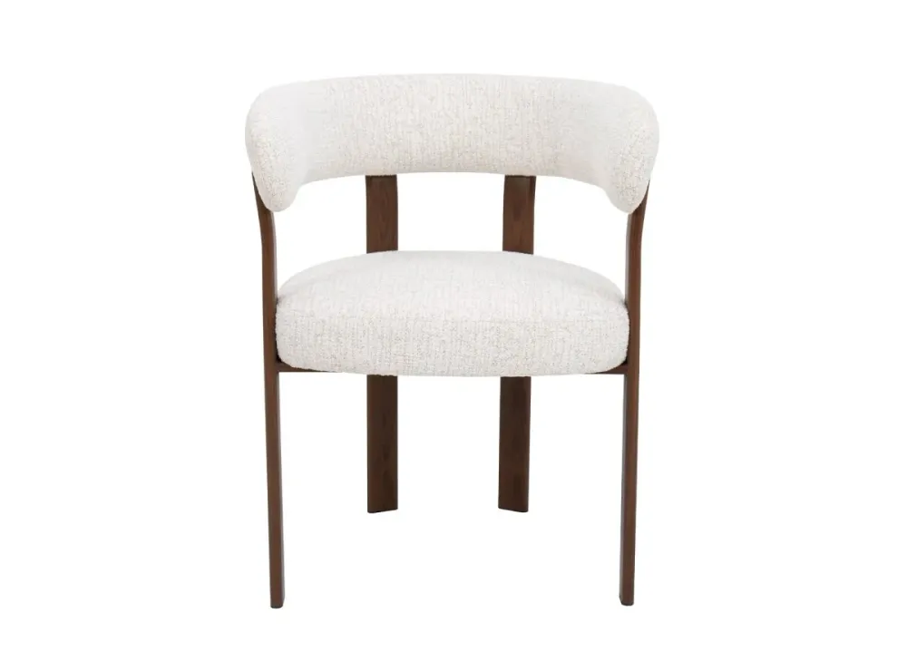 Set di 2 sedie velluto intrecciato ecrù con gambe metallo marrone DIEGO HT