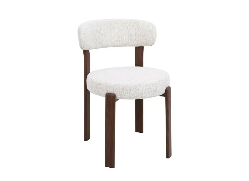 Set di 2 sedie velluto intrecciato ecru gambe metallo marrone MARYSE HT