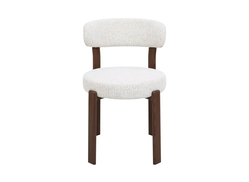 Set di 2 sedie velluto intrecciato ecru gambe metallo marrone MARYSE HT