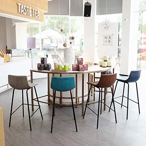 HUAXUE ZHXZHXMY Simple Family Stool Contro Altezza della Barra Sgabelli, lombo-sacrale, PU Imbottito Sedile Nero di Base M...