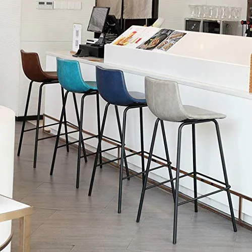 HUAXUE ZHXZHXMY Simple Family Stool Contro Altezza della Barra Sgabelli, lombo-sacrale, PU Imbottito Sedile Nero di Base M...
