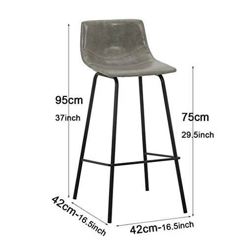 HUAXUE ZHXZHXMY Simple Family Stool Side Chair con Schienale Basso, Bar Sgabello con PU Imbottito Sedile e Nero Gamba Meta...