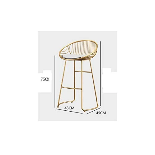 HUOQILIN Sgabelli da Bar nordici Sgabelli Alti Ferro battuto Moderno e Minimalista. Sedie da Bar (Size : 75cm)
