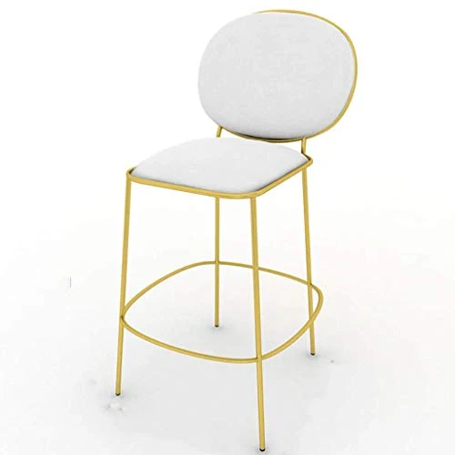 HXCD Sgabello da Bar Gamba Metallo Oro l Schienale Cuscinetto Spugna Rosa Sedia da Pranzo Cucina | Bar | Sgabello da Bar p...