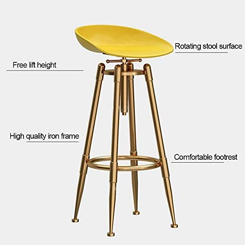 HXSM Sgabelli Alta Industrial Sgabello da Bar Girevole Sedie da Cucina Metallo Altezza Regolabile Sgabello da Lavoro con P...