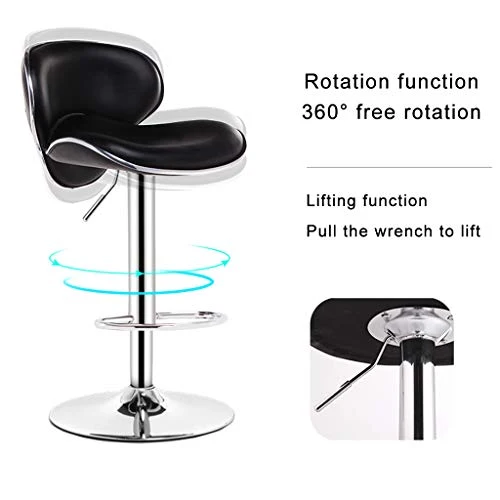 Regolatore di Altezza Moderno ed Elegante dello Sgabello da Bar con Schienale Comodo PU per Sala da Pranzo Regolatore di A...