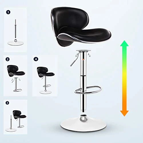 Sgabelli da Bar girevoli Regolabili, Pelle PU con Base cromata, sedie da Bar Pub Gaslift, Altezza Regolabile 22,4 '' ~ 30,...
