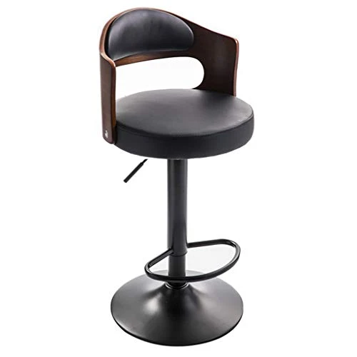 Sgabelli da Bar Regolabili Altezza Regolabile da 60 cm 80 cm con Schienale Legno massello e Cuscino Ecopelle HYXI-Bar Stool