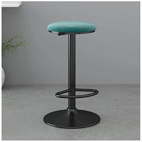 Sgabelli da Bar Regolabili orientabili nordici con Seduta Velluto, Moderni sgabelli Ferro, Altezza Regolabile 65 cm ~ 80 c...