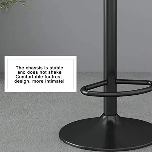 Sgabelli da Bar Regolabili orientabili nordici con Seduta Velluto, Moderni sgabelli Ferro, Altezza Regolabile 65 cm ~ 80 c...