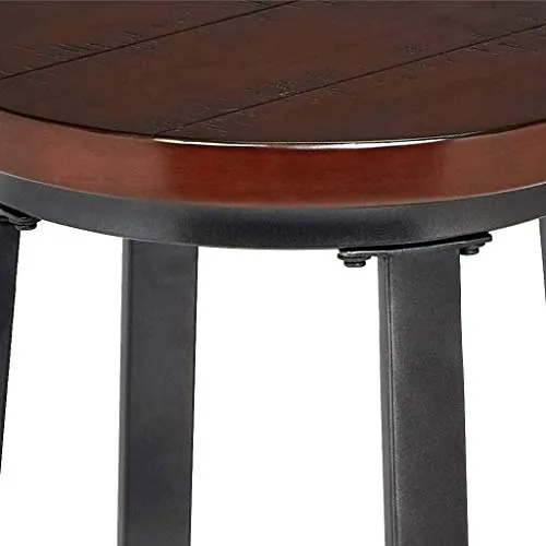 Sgabello da Bar retrò, Sedia Legno massello Elegance Home Sgabello Sedia con Gambe Metallo Nero per Patio Colazione Angolo...