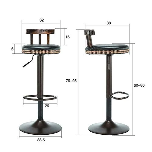 HYY-YY Struttura Bar Stool Metallo contemporanea Bancone Sgabello Curvo girevoli Sgabelli Regolabili Colazione Bar Pianale...