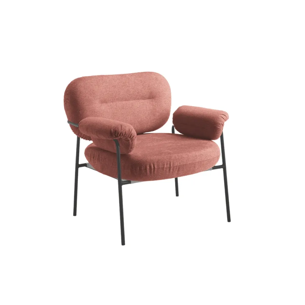 Poltrona tessuto moderna "Lumisera" con struttura metallo cm 80x79 75h ikone