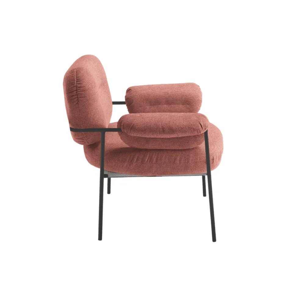Poltrona tessuto moderna "Lumisera" con struttura metallo cm 80x79 75h ikone