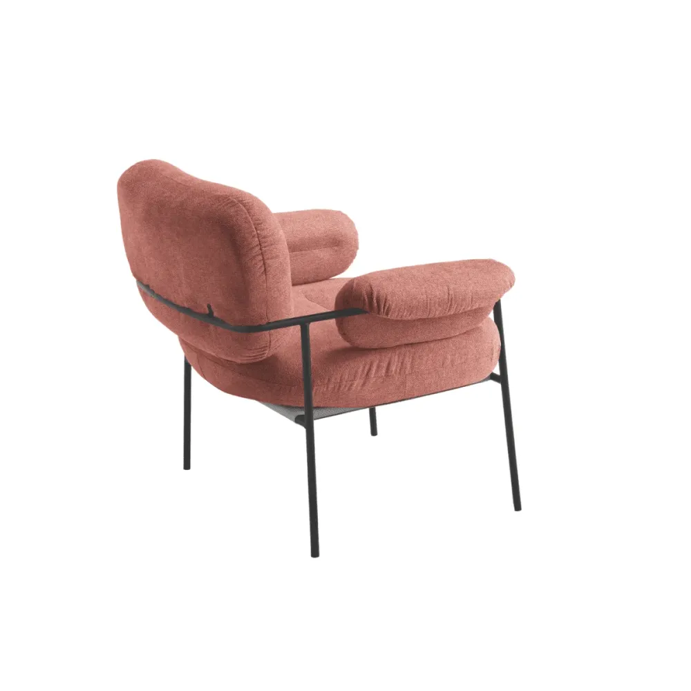 Poltrona tessuto moderna "Lumisera" con struttura metallo cm 80x79 75h ikone