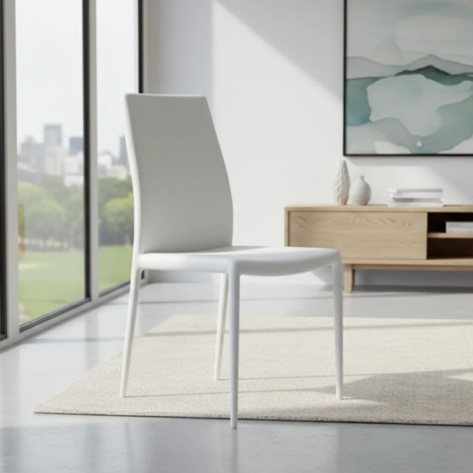 Set 4 sedie similpelle "Impero" con struttura rivestita coordinata cm 53x43 90h ikone