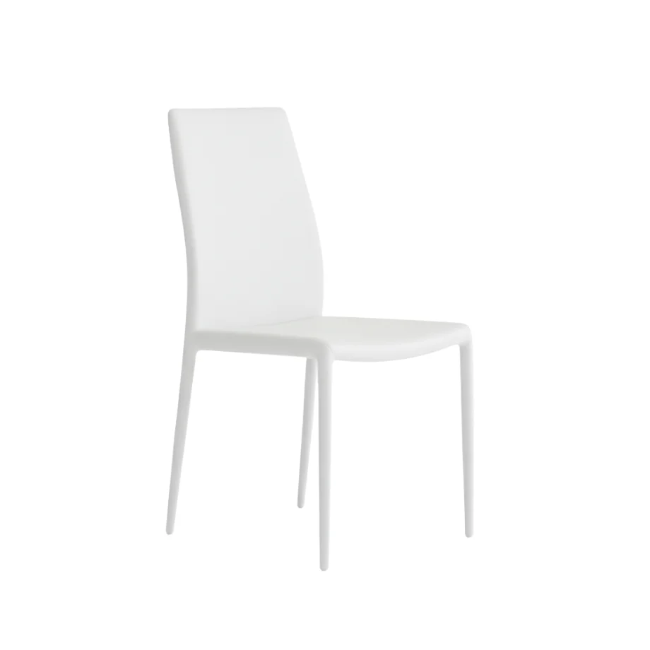 Set 4 sedie similpelle "Impero" con struttura rivestita coordinata cm 53x43 90h ikone