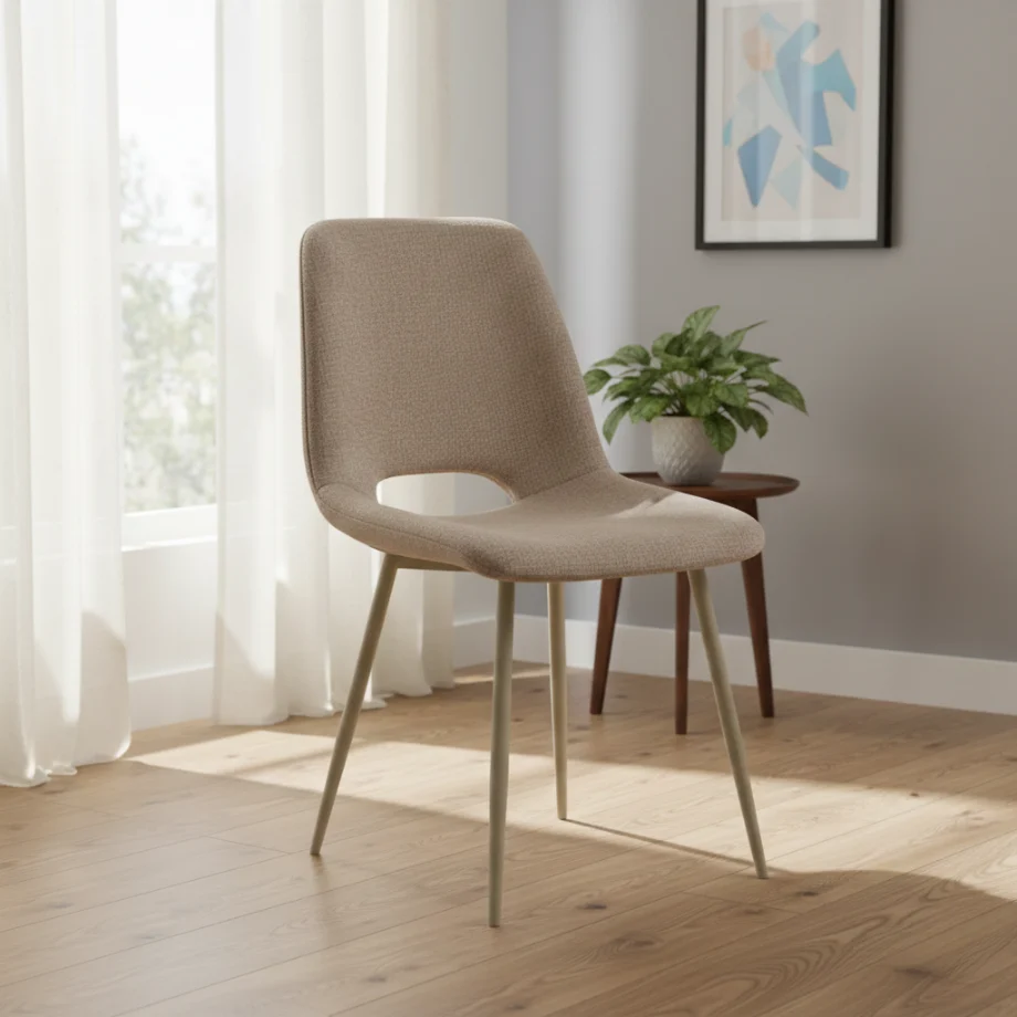 Set 4 sedie tessuto "Echo" con struttura metallo cm 48x53 86h ikone