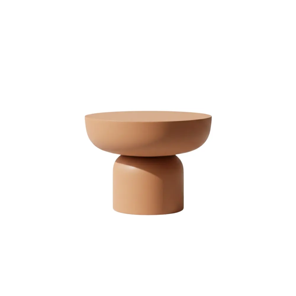 Tavolino "Pop" scultoreo microcemento rotondo cm Ø 48x35h ikone