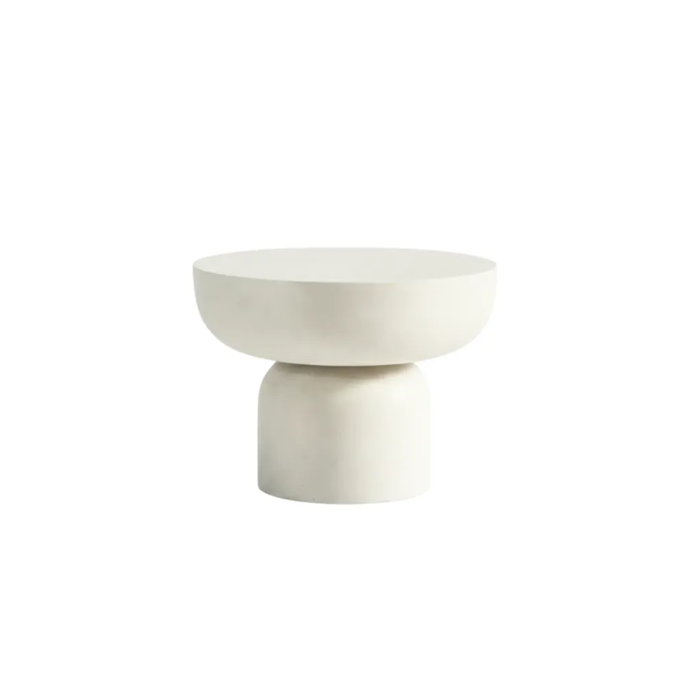 Tavolino "Pop" scultoreo microcemento rotondo cm Ø 48x35h ikone