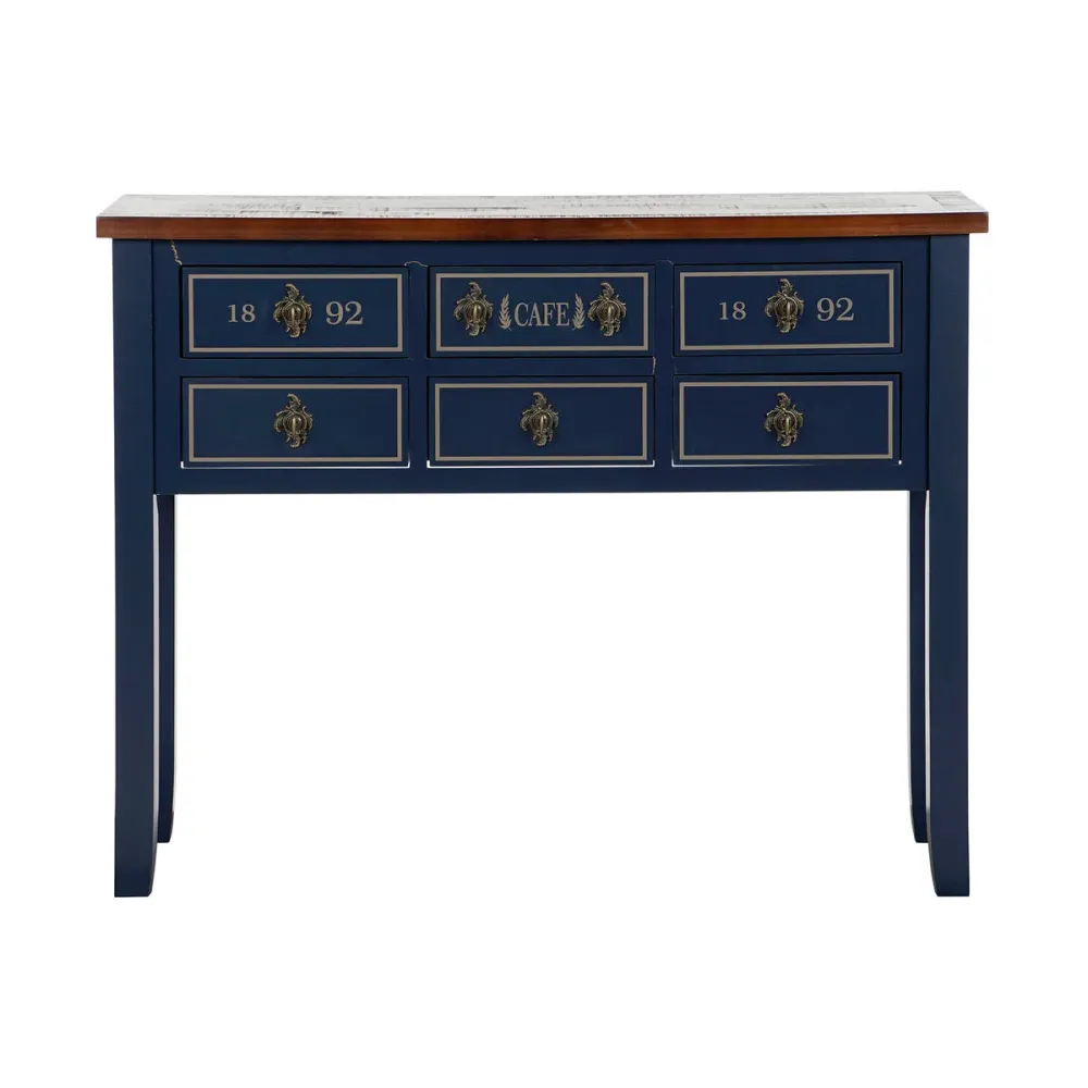 Ingresso Home ESPRIT Marrone Blu Marino 103 x 35 x 80 cm