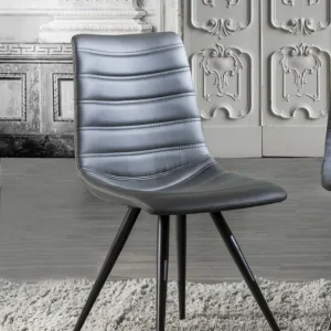 Ingrid - Set da 2 Sedia design per living gambe metallo rivestito ecopelle cm 44x57x87h