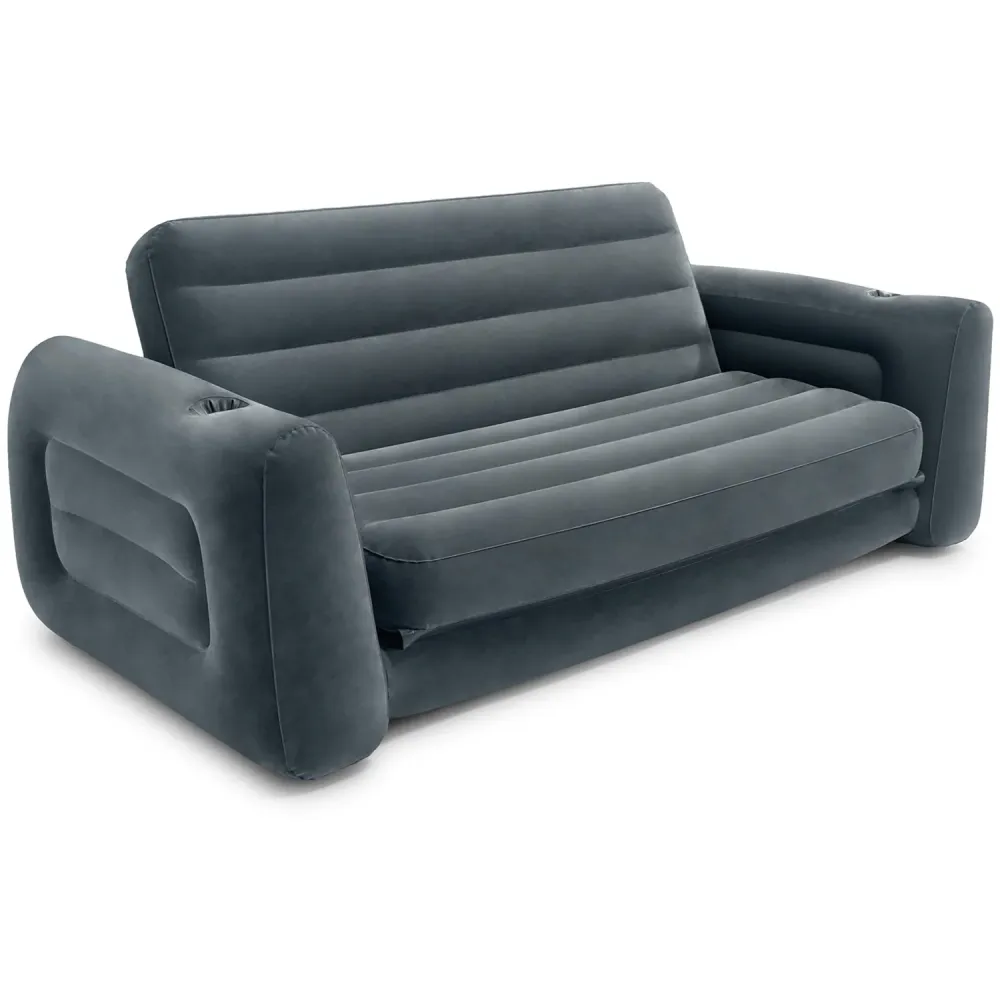 INTEX - Divano Letto Gonfiabile 2 Posti con Porta Bicchieri - h66x203x231 cm