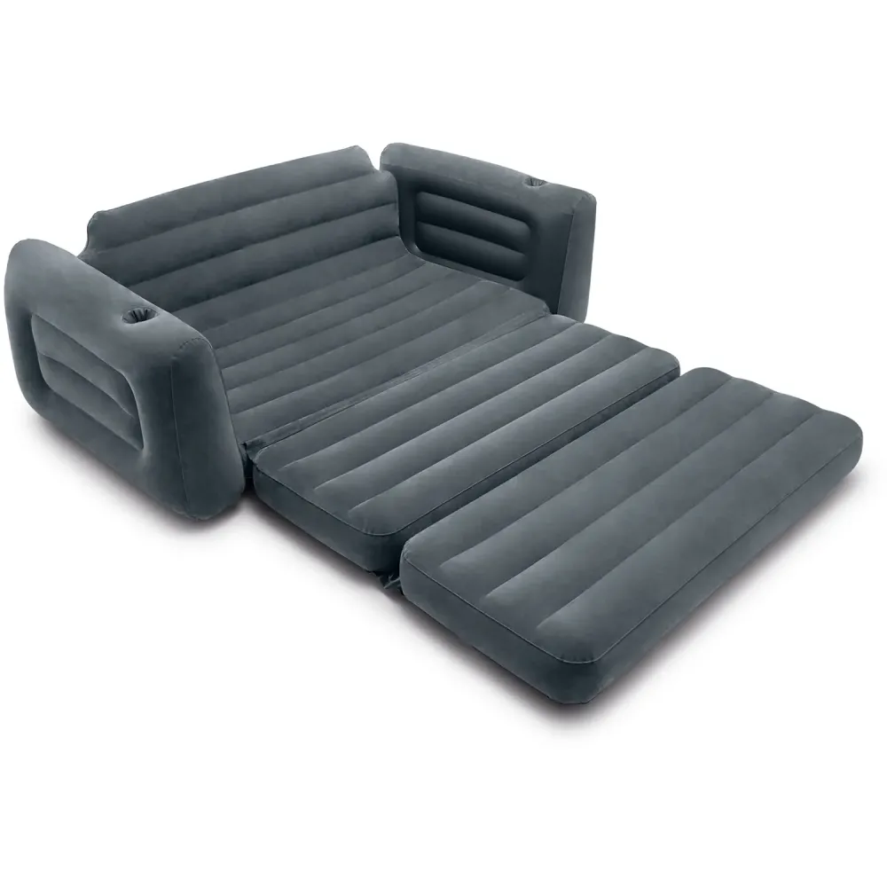 INTEX - Divano Letto Gonfiabile 2 Posti con Porta Bicchieri - h66x203x231 cm