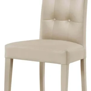 JACQUELYN - sedia moderna ecopelle con 4 bottoni Tortora Milani Home