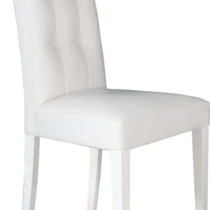 JACQUELYN - sedia moderna ecopelle con 4 bottoni Bianco Milani Home