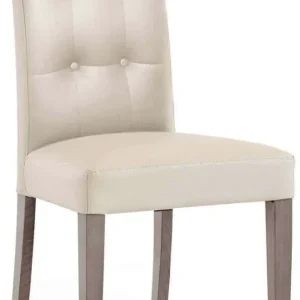 JACQUELYN - sedia moderna ecopelle con 4 bottoni Tortora Milani Home