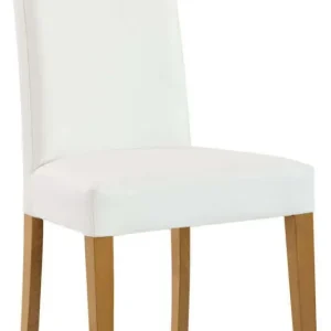 JACQUELYN - sedia moderna ecopelle con gambe legno Bianco Milani Home