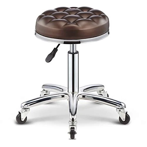 JBTM Sgabello Girevole Girevole Altezza Regolabile con Ruote, per Ufficio, Bar, Salone, Massaggio, Lavoro e Cucina,Marrone