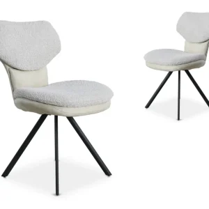 Set di 2 sedie di design tessuto spugna beige MILIA JC