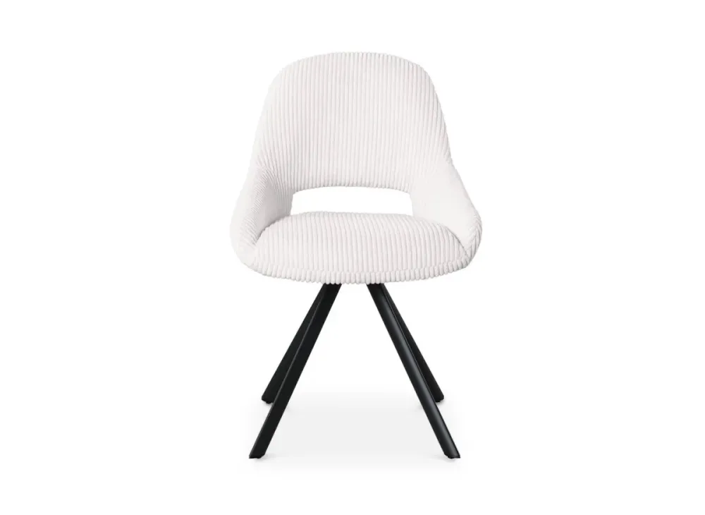Set di 2 sedie di design velluto coste bianco ecrù SYRA JC