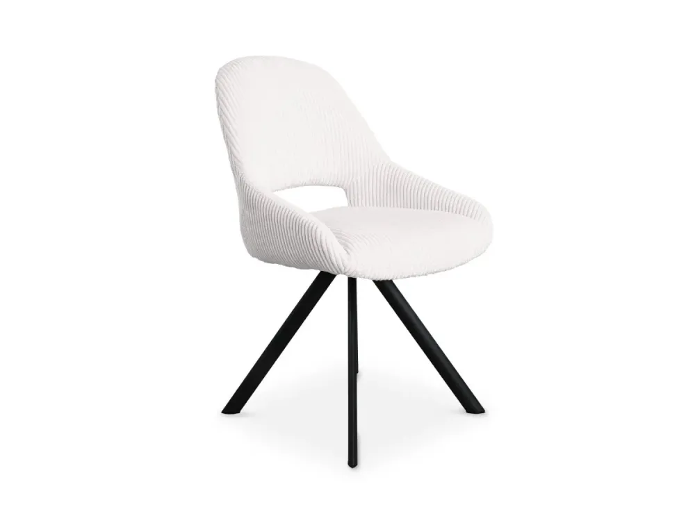 Set di 2 sedie di design velluto coste bianco ecrù SYRA JC