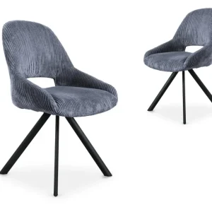 Set di 2 sedie di design velluto coste grigio SYRA JC