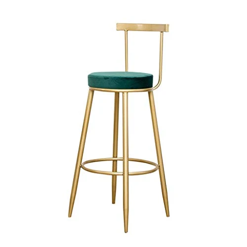 JHBW Sgabello Alto da Bar, per la casa o per Lavoro, Sgabello da Bar con Cuscino Flanella con Struttura Metallo, 75 cm (30...