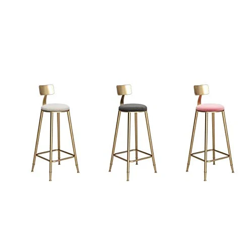 Sedia da banco Nordic Bar Sgabello ferro battuto creativo Golden Dining Chair per bar ristorante bar con schienale seggiol...