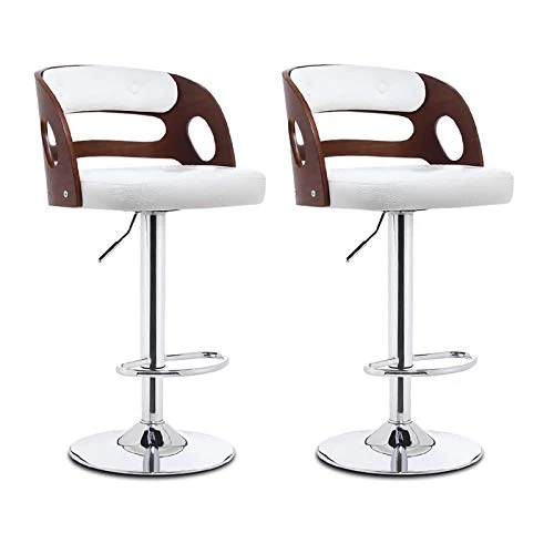 jjff Sgabelli da Bar rustici Vintage Sedia con Schienale Legno e Sedile Pelle Sgabello da Colazione Regolabile per bancone...
