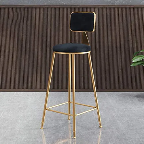 Sgabelli da bar Sedia con schienale per cucina/pub Bar High Sgabelli Gambe metallo dorato | Sedie da pranzo moderne per il...